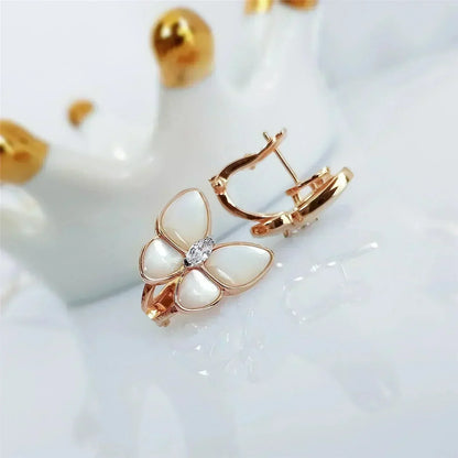 ˇGilded EraˇBUTTERFLY MOP DIAMOND EARRINGS