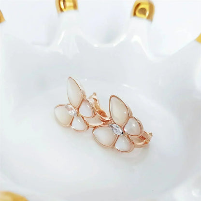 ˇGilded EraˇBUTTERFLY MOP DIAMOND EARRINGS