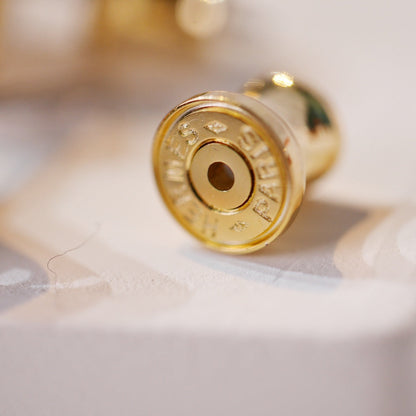ˇGilded EraˇMINI POP H GOLD EARRINGS GREY