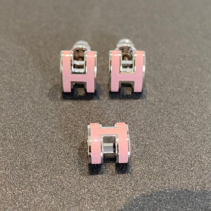ˇGilded EraˇMINI POP H SILVER EARRINGS PINK