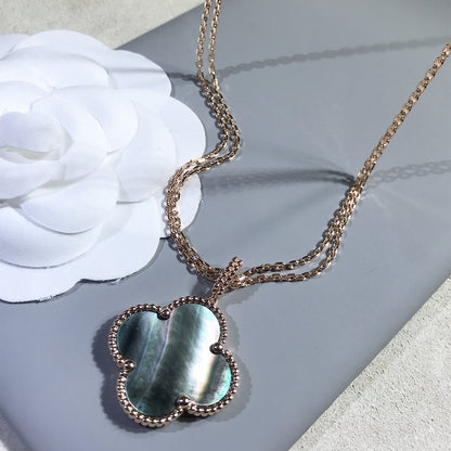 ˇGilded EraˇCLOVER 25MM GOLD DARK MOP BIG CLOVER NECKLACE