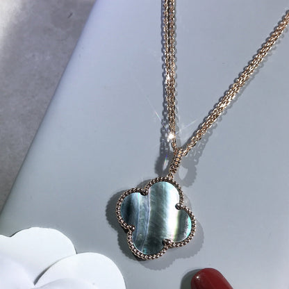 ˇGilded EraˇCLOVER 25MM GOLD DARK MOP BIG CLOVER NECKLACE