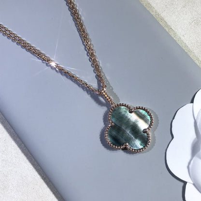 ˇGilded EraˇCLOVER 25MM GOLD DARK MOP BIG CLOVER NECKLACE