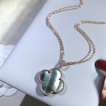 ˇGilded EraˇCLOVER 25MM GOLD DARK MOP BIG CLOVER NECKLACE