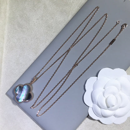ˇGilded EraˇCLOVER 25MM GOLD DARK MOP BIG CLOVER NECKLACE
