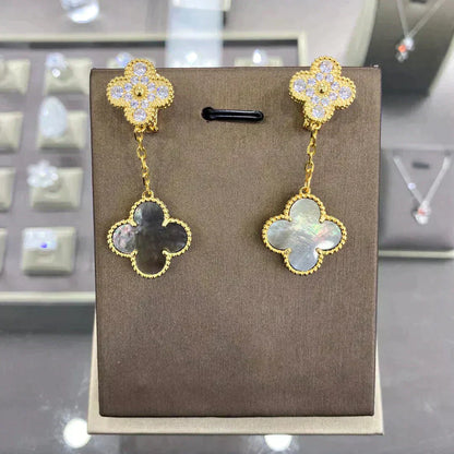 ˇGilded EraˇCLOVER  2 MOTIFS  DIAMOND  EARRINGS (MULTIPLE CHOICESç´