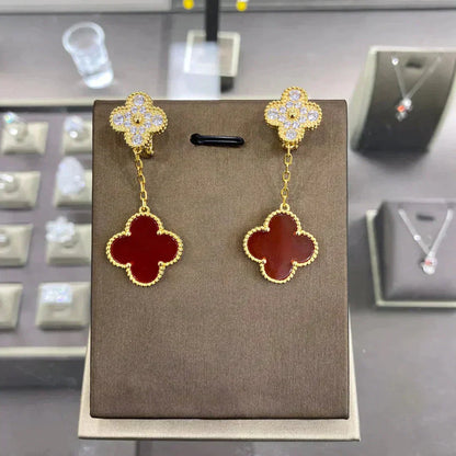 ˇGilded EraˇCLOVER  2 MOTIFS  DIAMOND  EARRINGS (MULTIPLE CHOICESç´