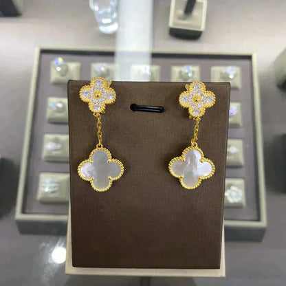 ˇGilded EraˇCLOVER  2 MOTIFS  DIAMOND  EARRINGS (MULTIPLE CHOICESç´