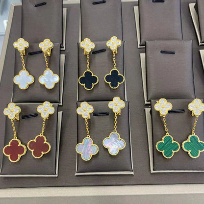 ˇGilded EraˇCLOVER  2 MOTIFS  DIAMOND  EARRINGS (MULTIPLE CHOICESç´