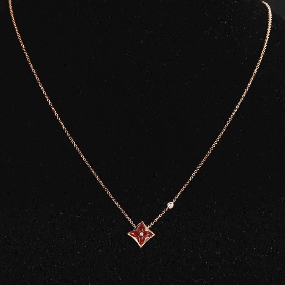 ˇGilded EraˇSTAR NECKLACE PINK GOLD 1 DIAMOND