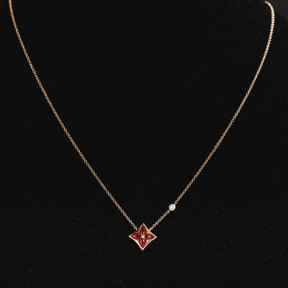 ˇGilded EraˇSTAR NECKLACE PINK GOLD 1 DIAMOND