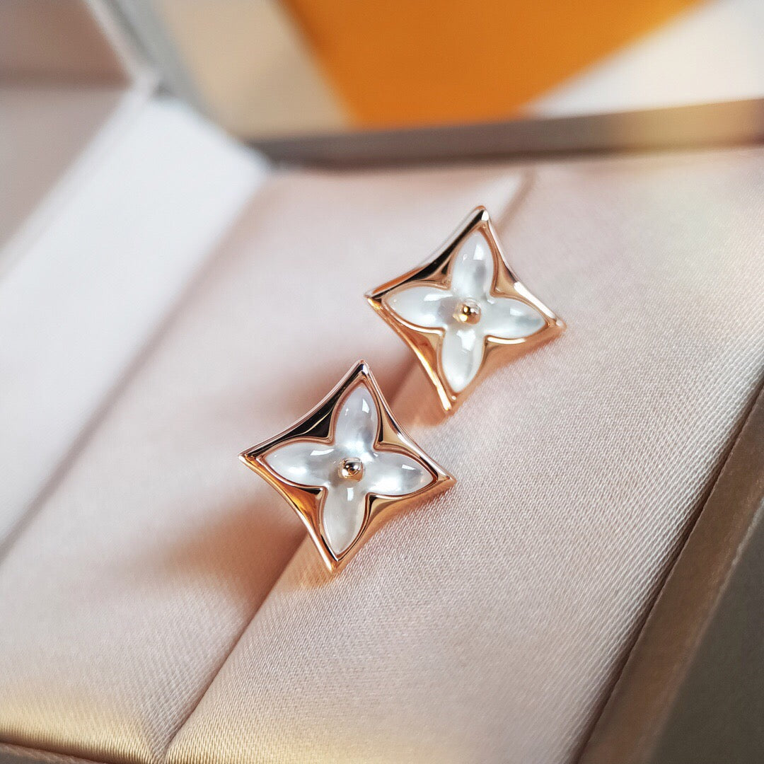 ˇGilded EraˇSTAR MOP PINK GOLD EARRINGS