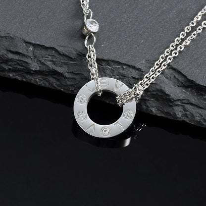 ˇGilded EraˇLOVE NECKLACE 16MM 2 DIAMONDS
