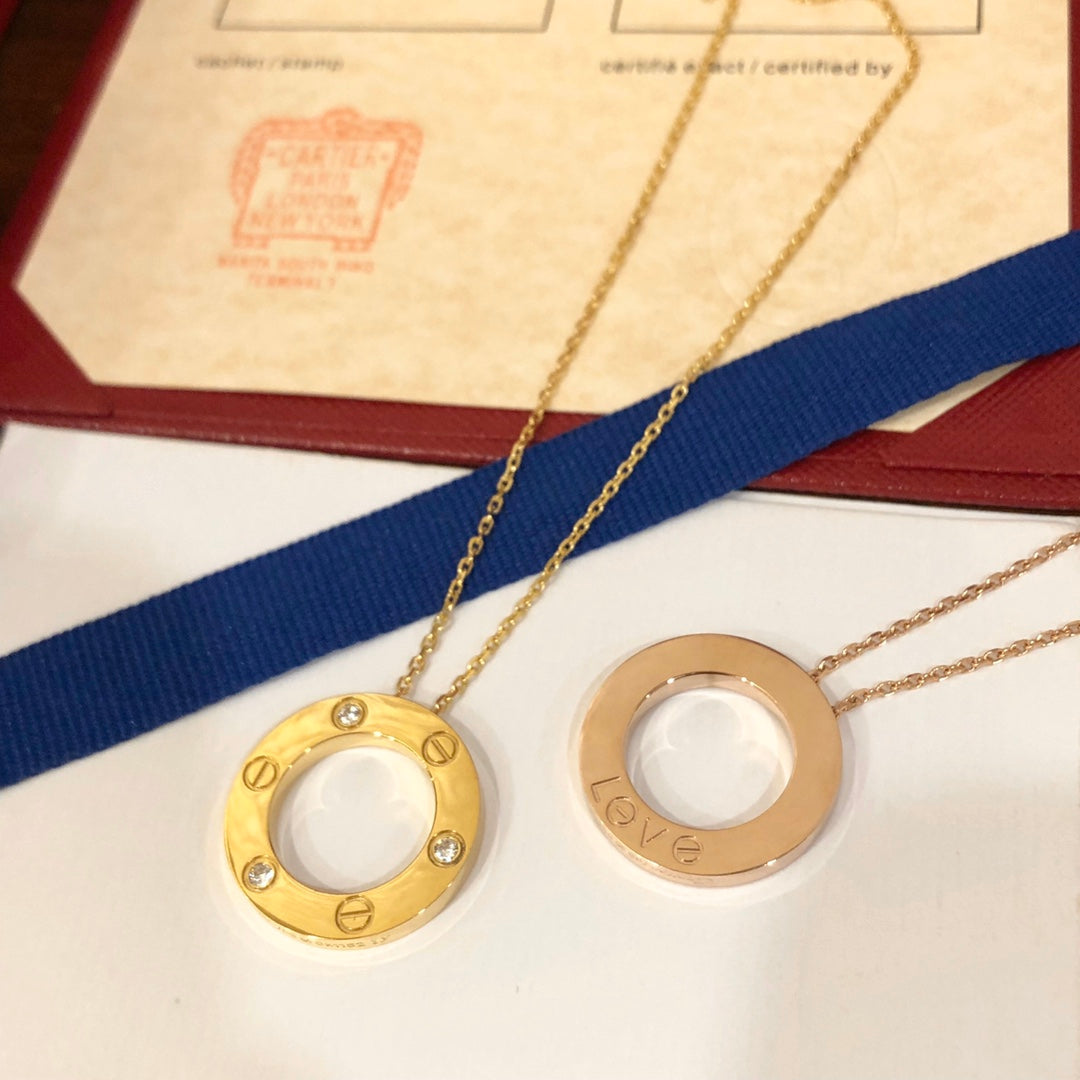 ˇGilded EraˇLOVE NECKLACE 16MM 3 DIAMONDS