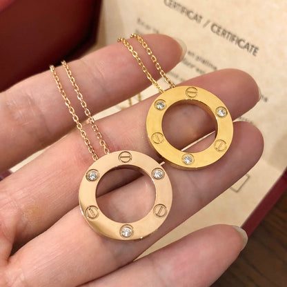 ˇGilded EraˇLOVE NECKLACE 16MM 3 DIAMONDS