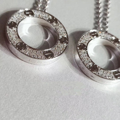 ˇGilded EraˇLOVE NECKLACE ADJUSTABLE SILVER