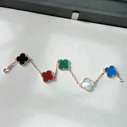 ˇGilded EraˇCLOVER 5 MOTIFS MULTICOLOR  BRACELET