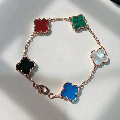 ˇGilded EraˇCLOVER 5 MOTIFS MULTICOLOR  BRACELET