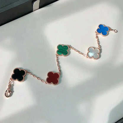 ˇGilded EraˇCLOVER 5 MOTIFS MULTICOLOR  BRACELET