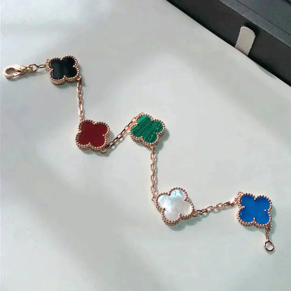 ˇGilded EraˇCLOVER 5 MOTIFS MULTICOLOR  BRACELET