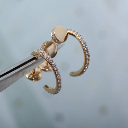 ˇGilded EraˇJUSTE EARRINGS 12.75MM PINK GOLD DIAMOND