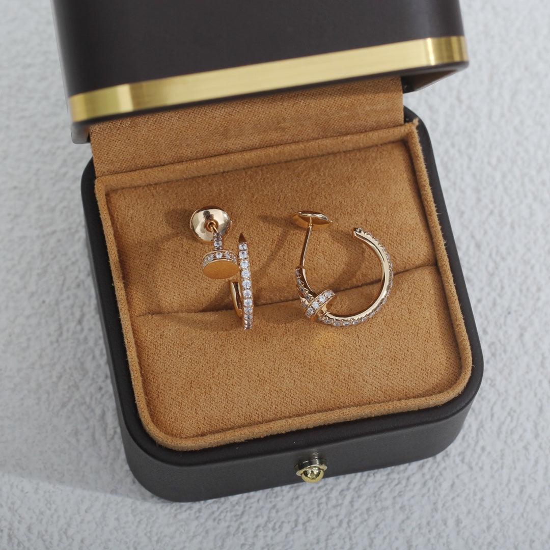 ˇGilded EraˇJUSTE EARRINGS 12.75MM PINK GOLD DIAMOND