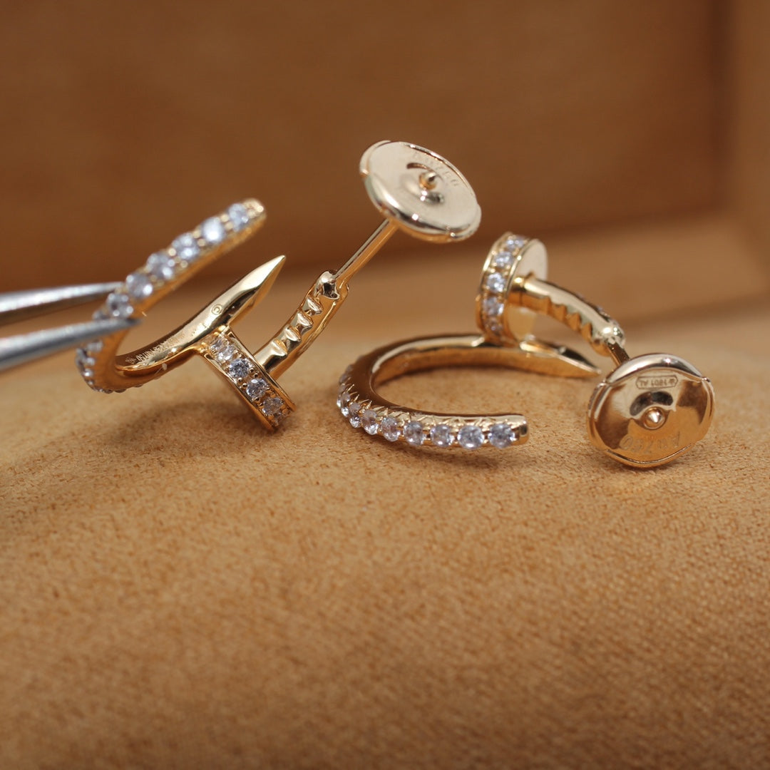 ˇGilded EraˇJUSTE EARRINGS 12.75MM PINK GOLD DIAMOND