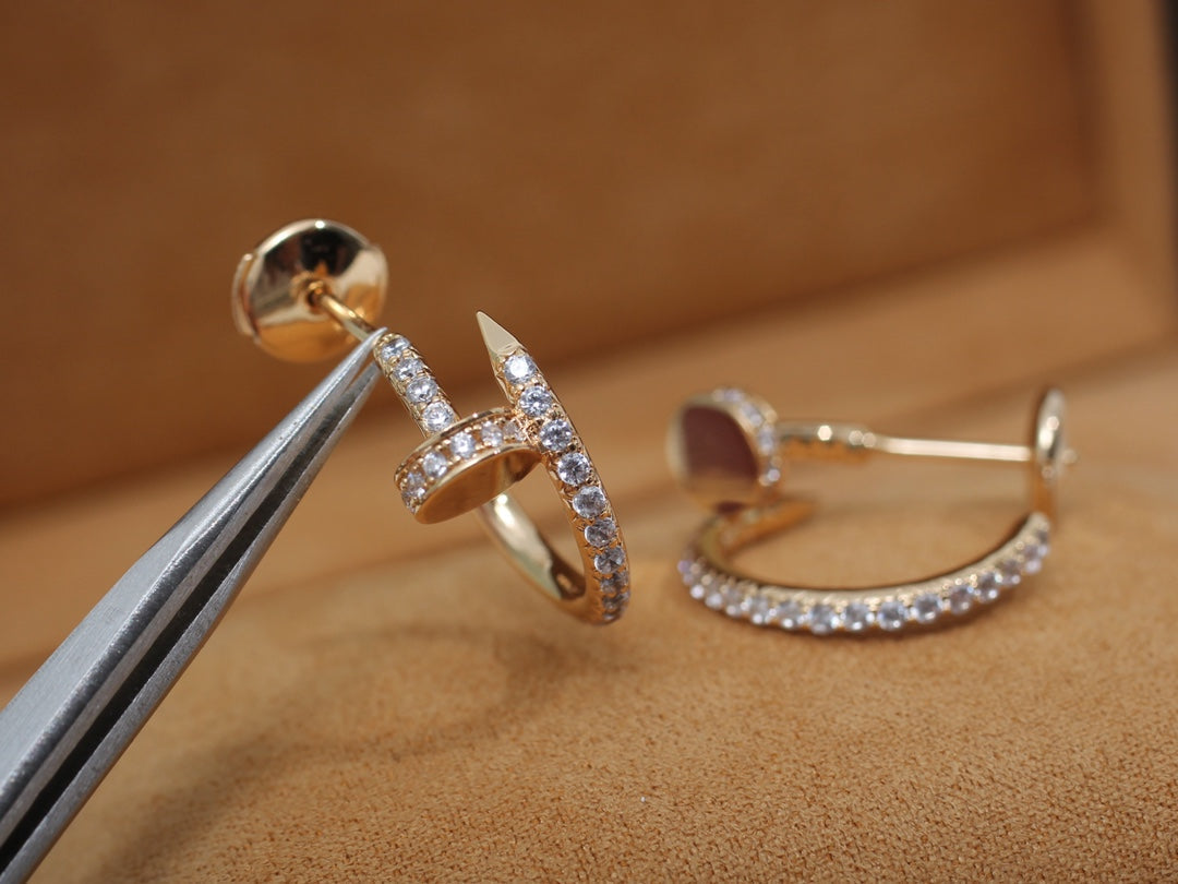 ˇGilded EraˇJUSTE EARRINGS 12.75MM PINK GOLD DIAMOND