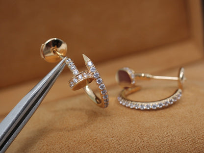 ˇGilded EraˇJUSTE EARRINGS 12.75MM PINK GOLD DIAMOND
