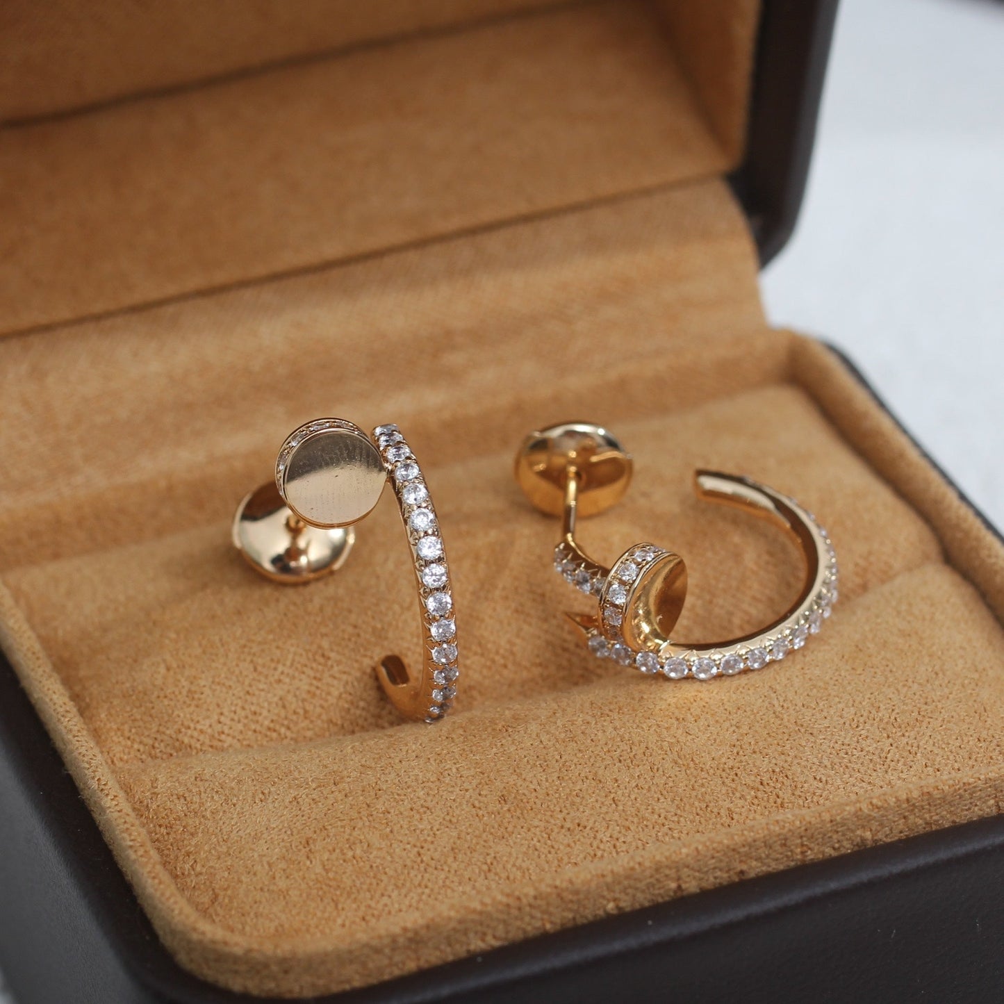 ˇGilded EraˇJUSTE EARRINGS 12.75MM PINK GOLD DIAMOND