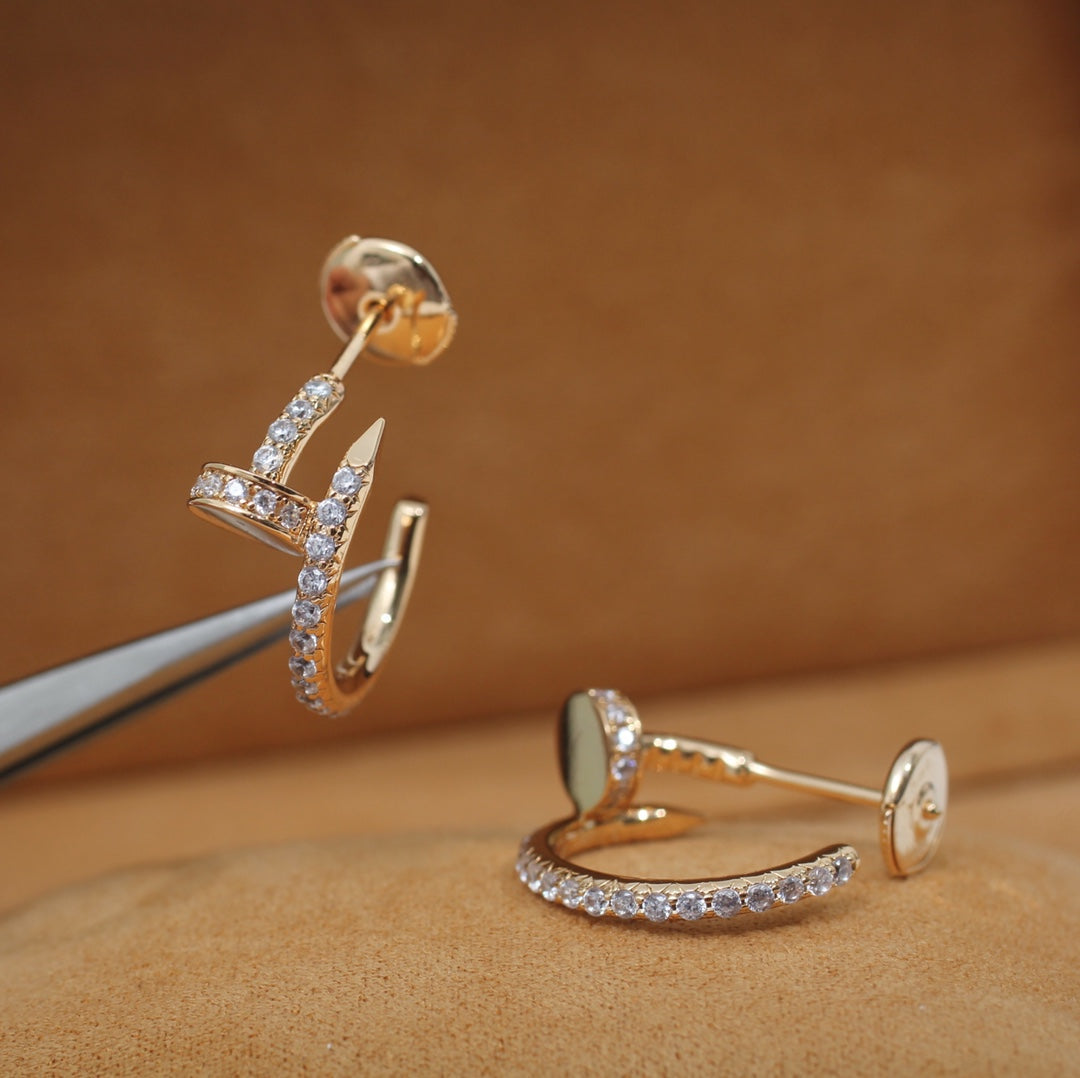 ˇGilded EraˇJUSTE EARRINGS 12.75MM PINK GOLD DIAMOND