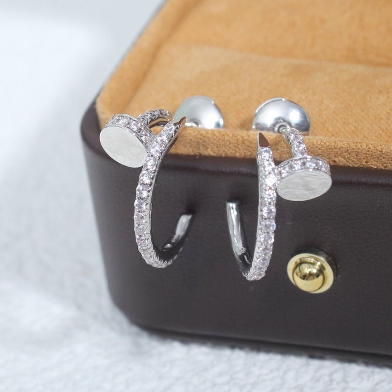 ˇGilded EraˇJUSTE EARRINGS 12.75MM SILVER DIAMOND