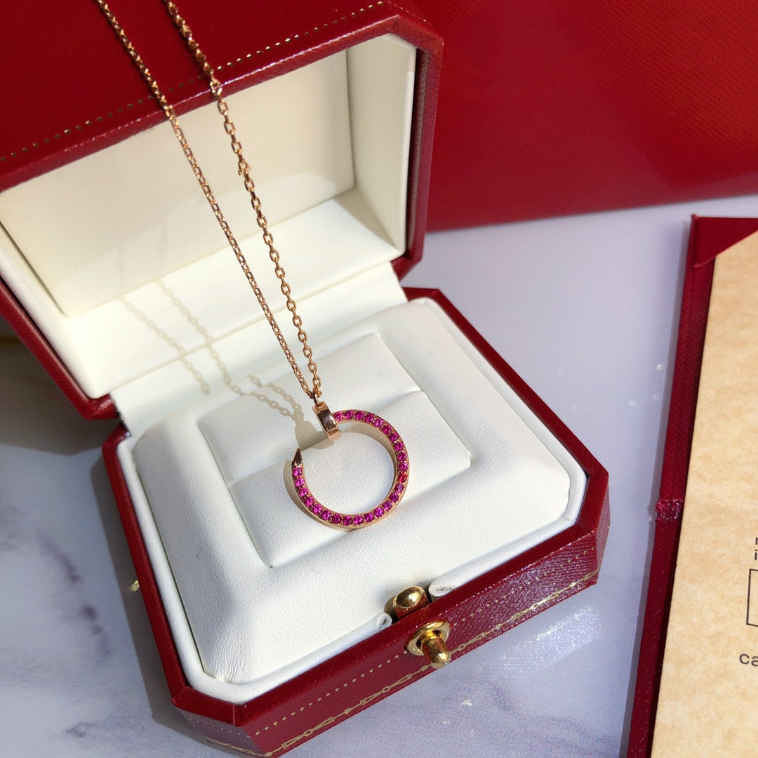 ˇGilded EraˇJUSTE NECKLACE GOLD RED DIAMONDS