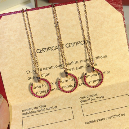 ˇGilded EraˇJUSTE NECKLACE GOLD RED DIAMONDS