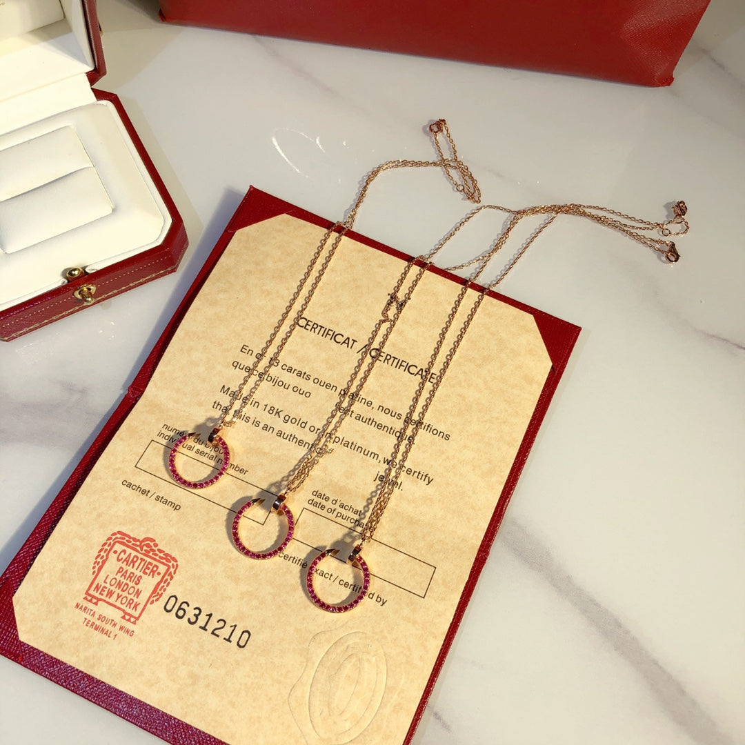 ˇGilded EraˇJUSTE NECKLACE GOLD RED DIAMONDS
