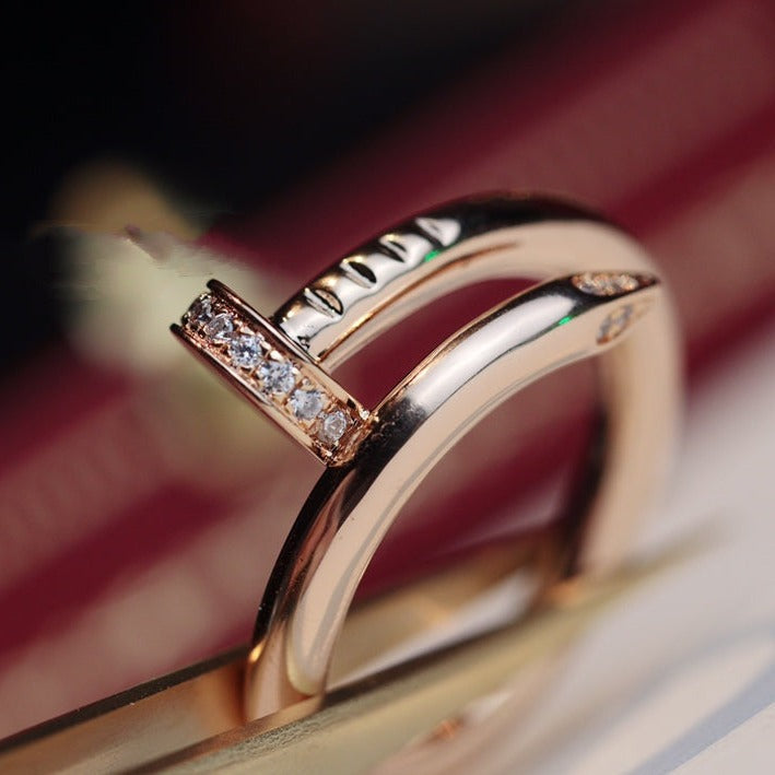 ˇGilded EraˇJUSTE RING 2.65MM PINK GOLD DIAMOND