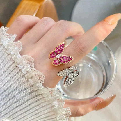 ˇGilded EraˇTWIN BUTTERFLY DIAMOND RING