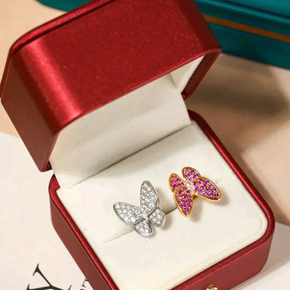 ˇGilded EraˇTWIN BUTTERFLY DIAMOND RING