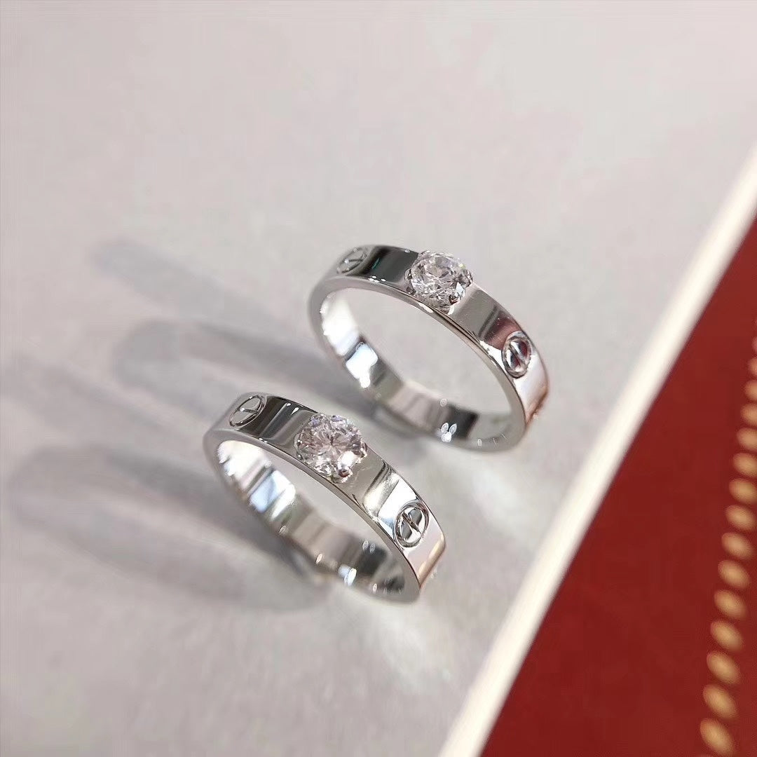 ˇGilded EraˇLOVE RING 3.6MM 1 BIG DIAMOND