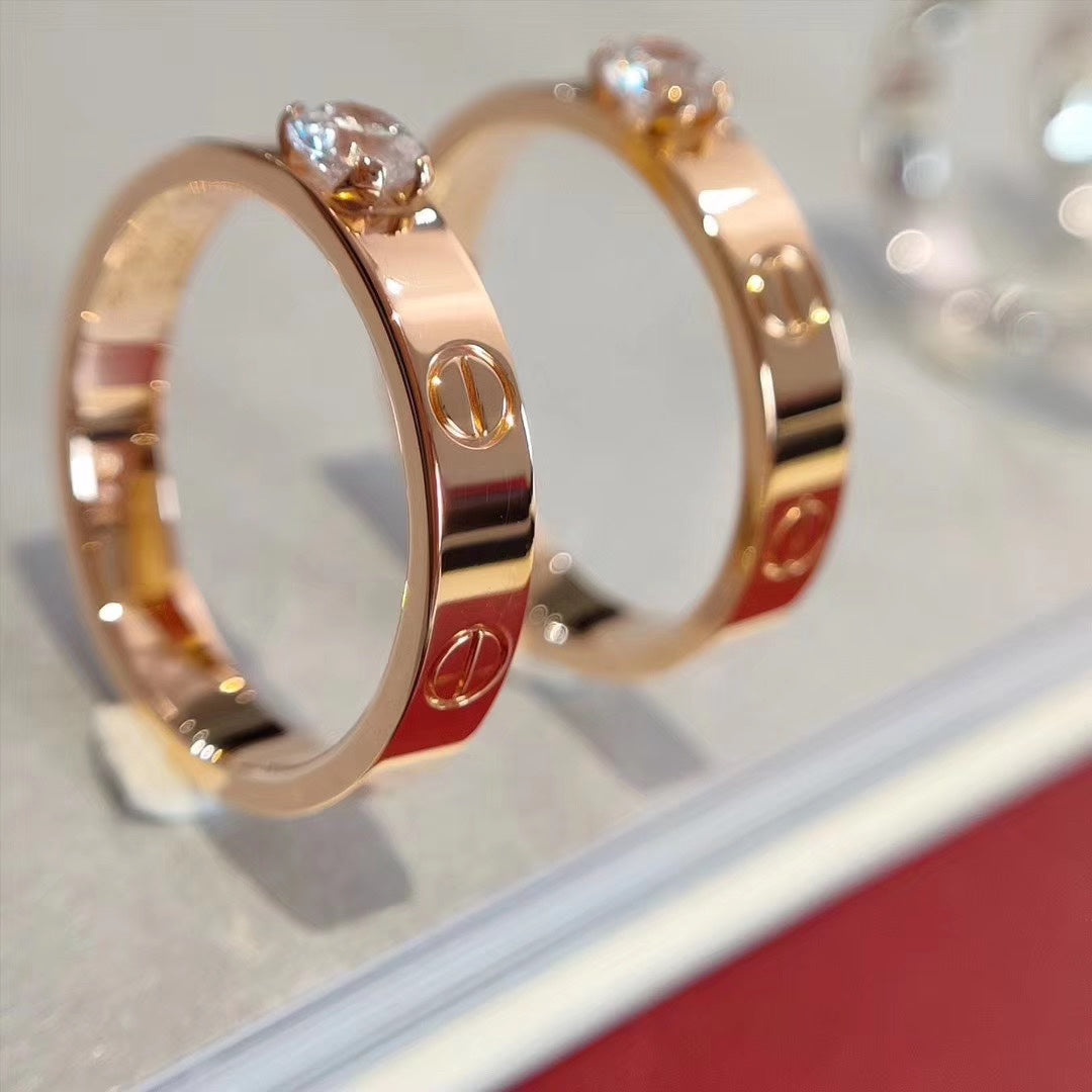 ˇGilded EraˇLOVE RING 3.6MM 1 BIG DIAMOND