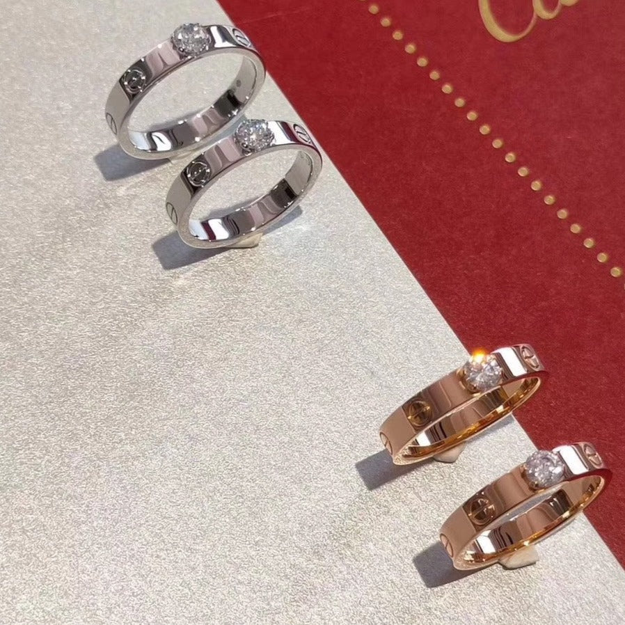 ˇGilded EraˇLOVE RING 3.6MM 1 BIG DIAMOND