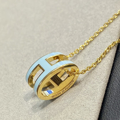 ˇGilded EraˇPOP H LIGHT BLUE NECKLACE