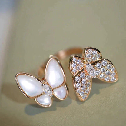 ˇGilded EraˇTWIN BUTTERFLY DIAMOND MOP RING