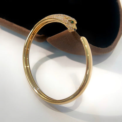 ˇGilded EraˇPANTHERE GOLD DIAMOND OPEN BRACELET