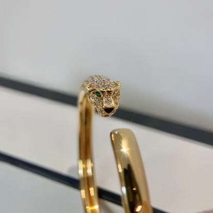 ˇGilded EraˇPANTHERE GOLD DIAMOND OPEN BRACELET