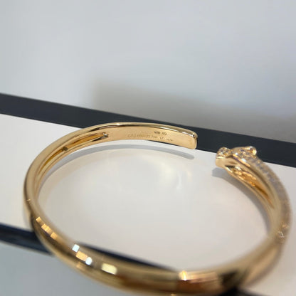 ˇGilded EraˇPANTHERE GOLD DIAMOND OPEN BRACELET