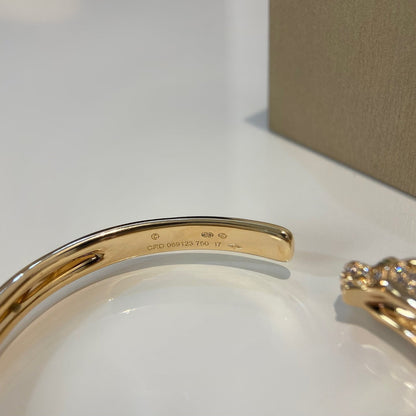 ˇGilded EraˇPANTHERE GOLD DIAMOND OPEN BRACELET