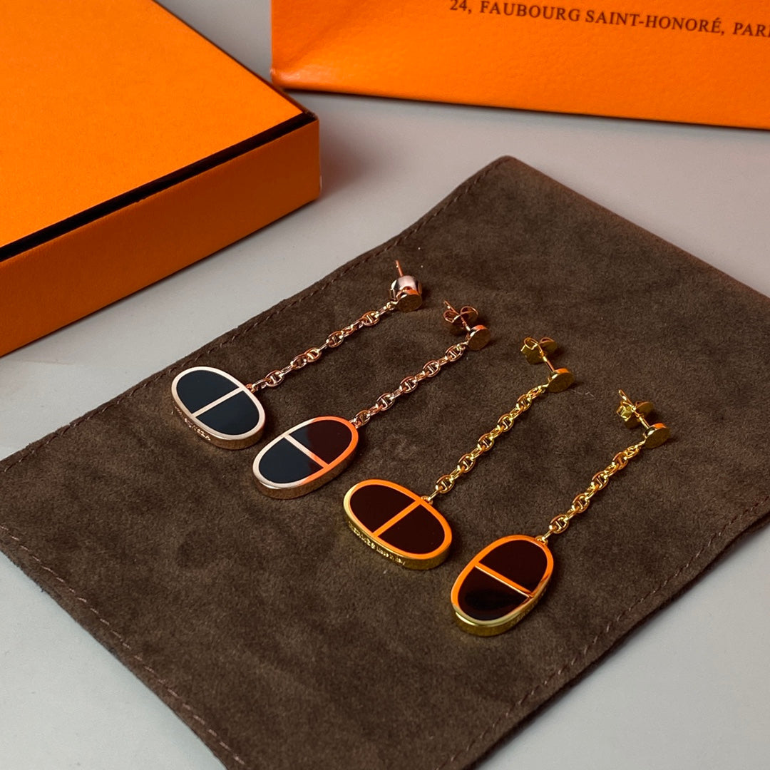 ˇGilded EraˇCHAINE VERSO BLACK CERAMIC EARRINGS