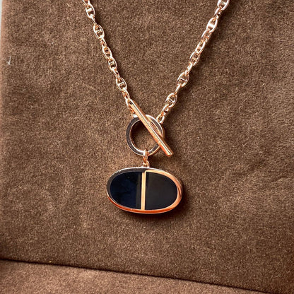 ˇGilded EraˇCHAINE VERSO BLACK CERAMIC NECKLACE