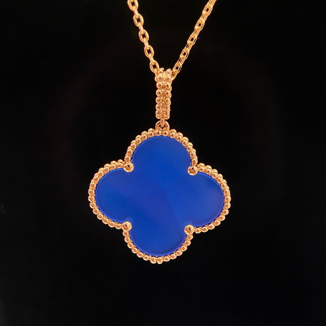 ˇGilded EraˇCLOVER 25MM NECKLACE TURQUOISE ROSE GOLD